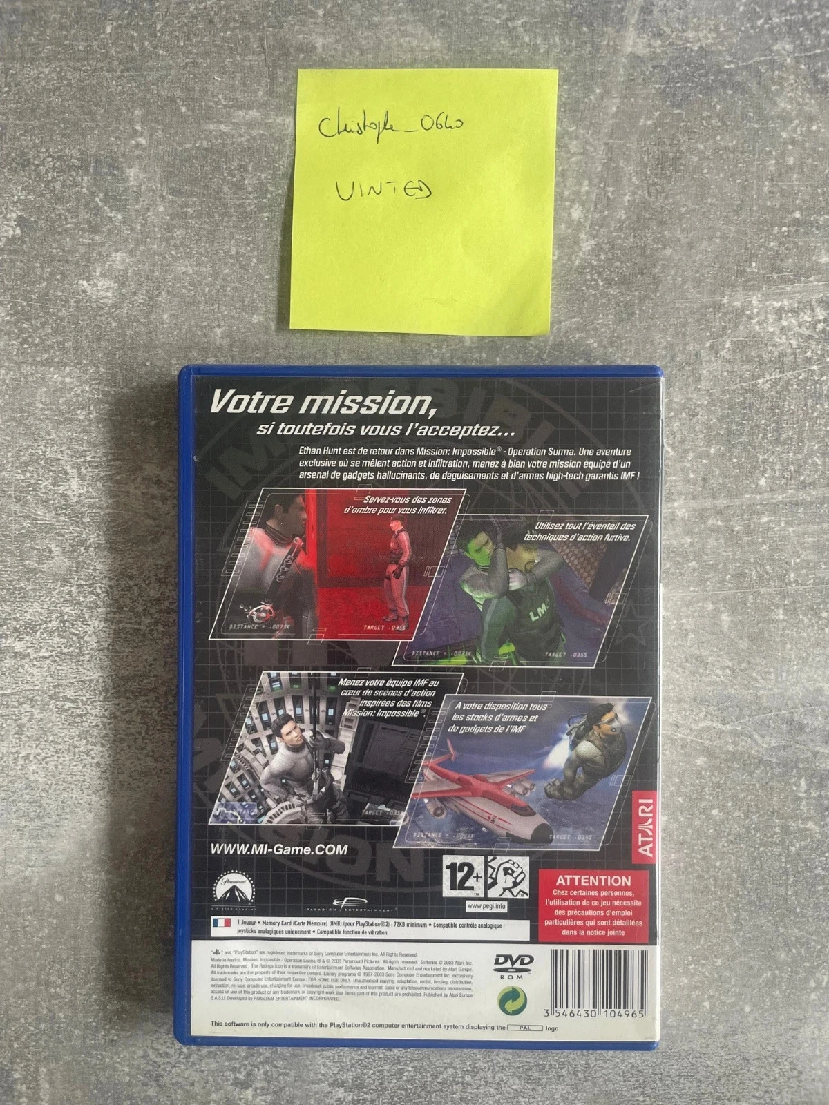 Jogo Missão Impossível / MI Operação Surma para Sony PS2 / Playstation 2 em francês. – photo 3